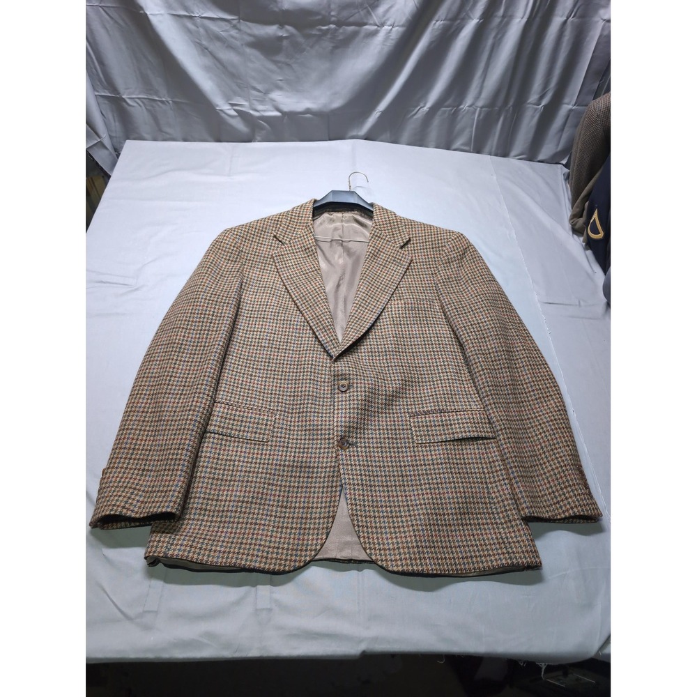 Vintage Evan-Picone Blazer Mens 43 Long Houndstooth Wool Sport Coat USA 90s‎